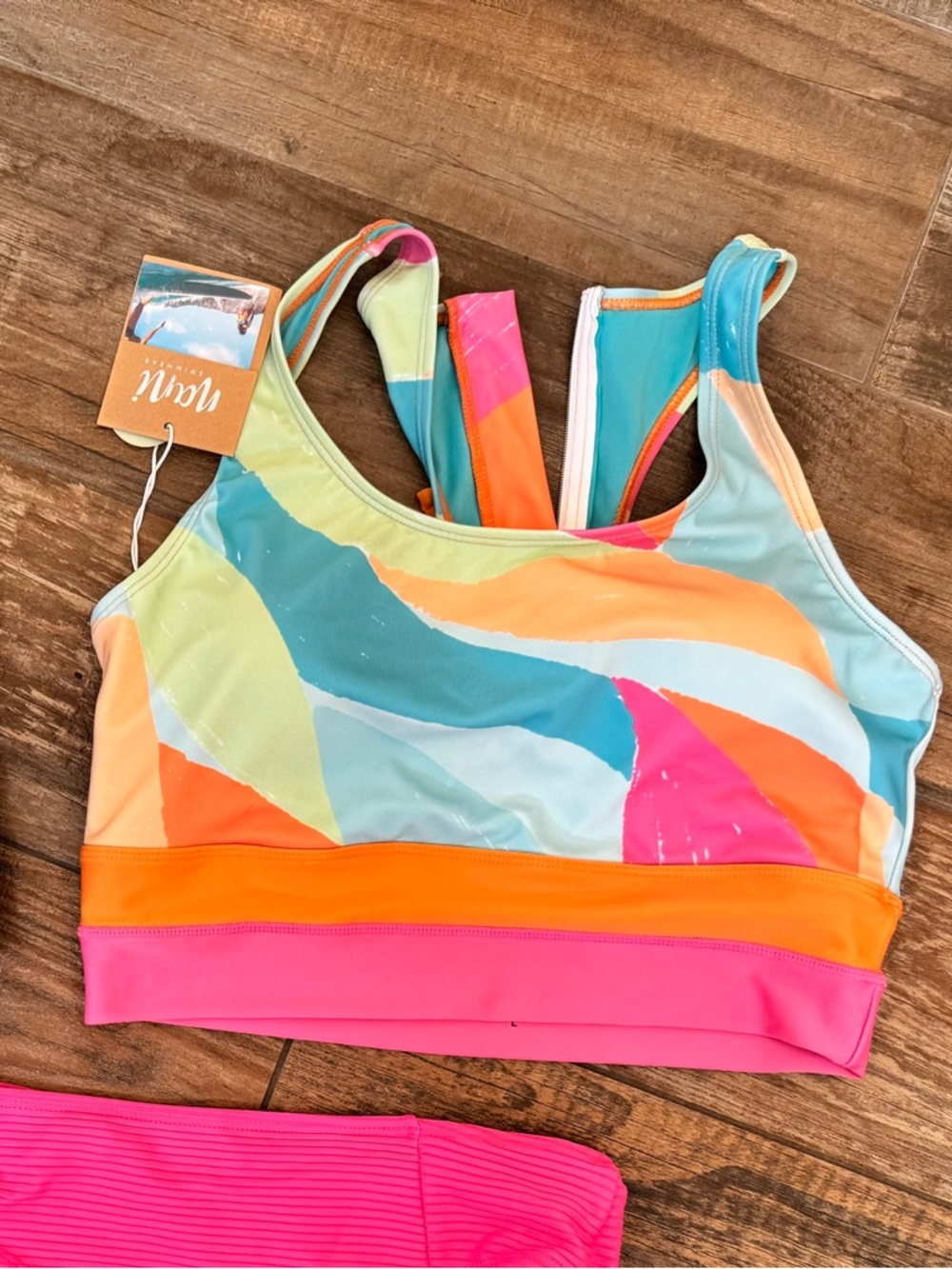 Nani Swim Cut Back Crop Swim Top - NWT